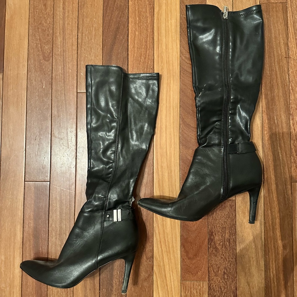 Calvin Klein black leather boots